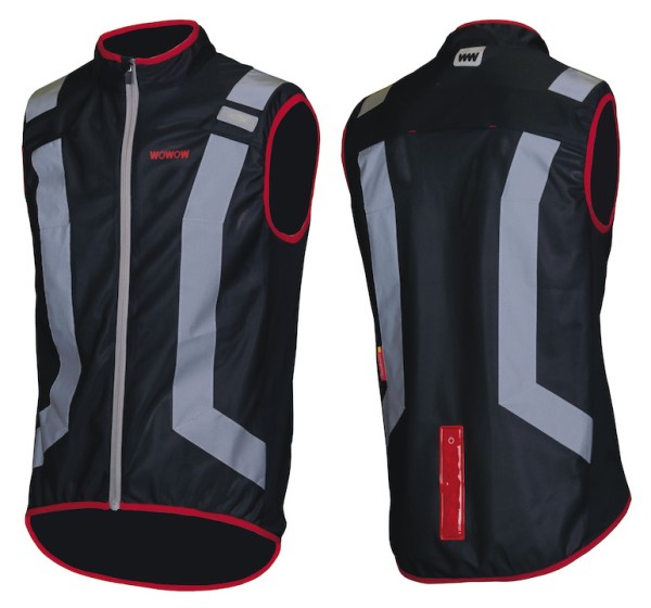 Wowow reflective vest Flandrian with red LED's black