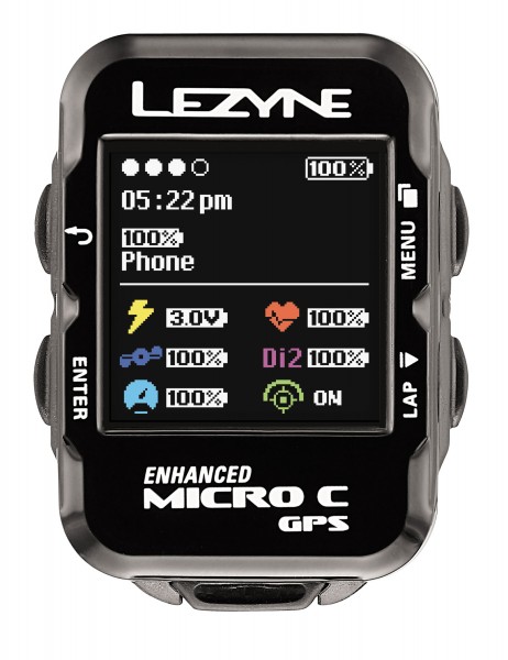 Lezyne bike computer micro color GPS with heart rate monitor and speed cadence sensor black