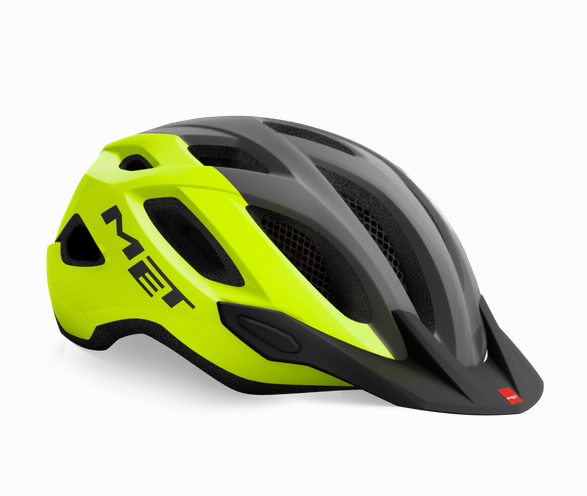 Met Crossover MTB Helmet safety yellow gray glossy