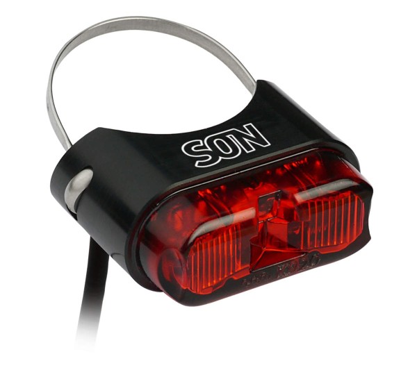 SON rear light for seat posts with Ø 26 to 31.8 mm Black / red glass