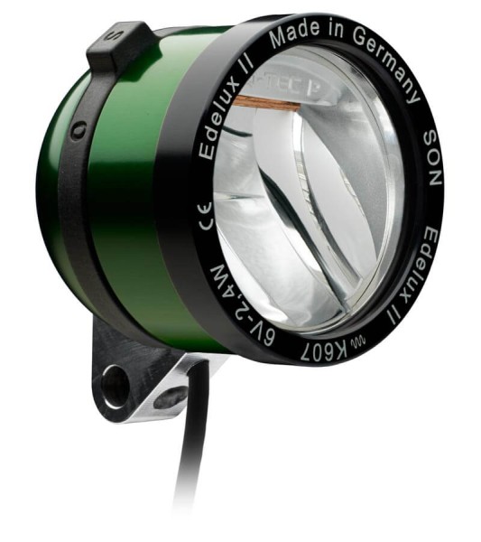 SON Edelux II front headlight for hub dynamos Dark Green