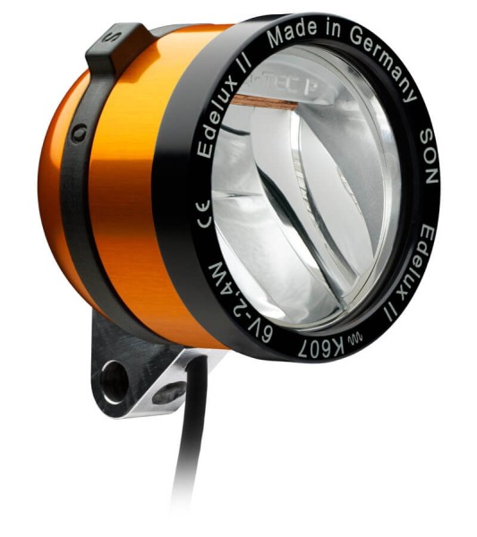 SON Edelux II front headlight for hub dynamos Orange