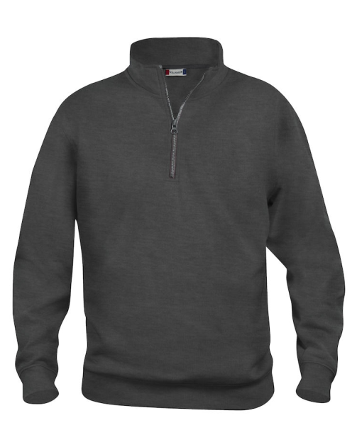 Clique Basic Half Zip Unisex Sweatshirt anthracite mottled
