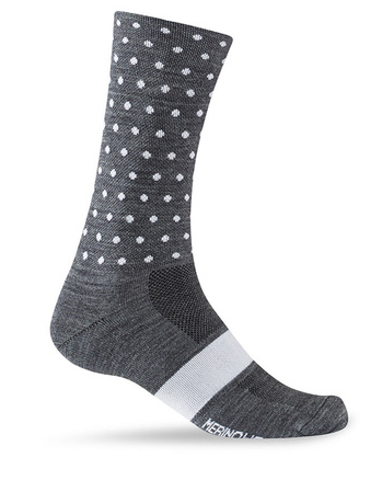 Giro Sesonal Merino Wool Socks charcoal/ white dots