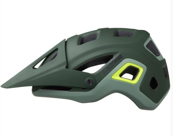 LAZER Impala Helmet MTB/Downhill Matte Dark Green Flash Yellow (L) 58-61 cm