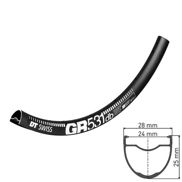 DT Swiss GR 531 DB Rim 700c black (only possible with DT Squorx Nipples)