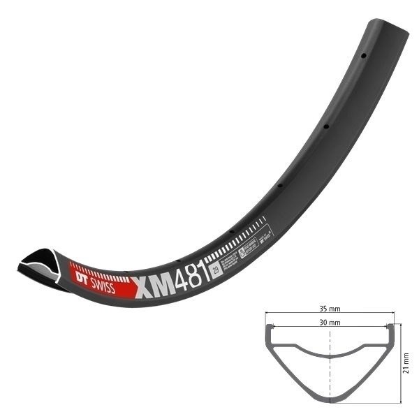 DT Swiss XM 481 Rim 29" black (only possible with DT Squorx Nipples)