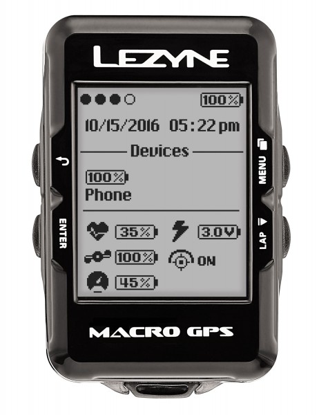 Lezyne bike computer macro GPS with heart rate monitor andspeed cadence sensor black