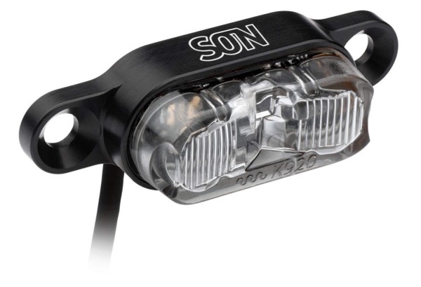 SON rear light DC e-bike 6-12 volt for luggage rack 50mm black / clear glass