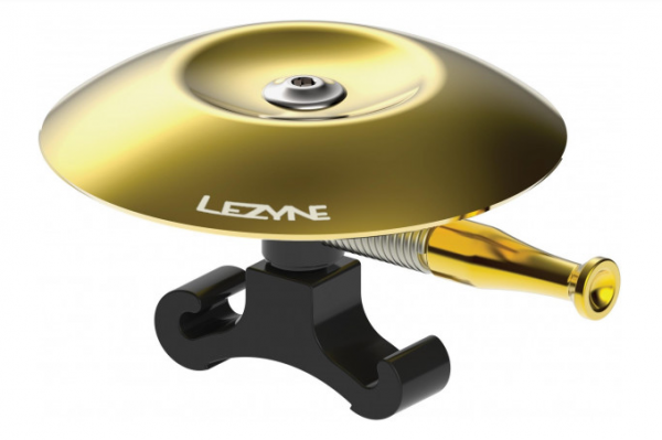 Lezyne Classic Shallow Brass bell polished brass black bracket
