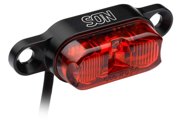 SON rear light for luggage rack 50mm black / red glass