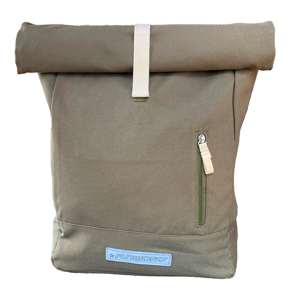 Fun Works RollTop Rucksack Canvas Eco Friendly olive