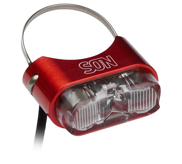 SON rear light for seat posts with Ø 26 to 31.8 mm Red / clear glass